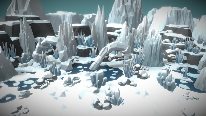 Low Poly Arctic/ Winter World 3D Model