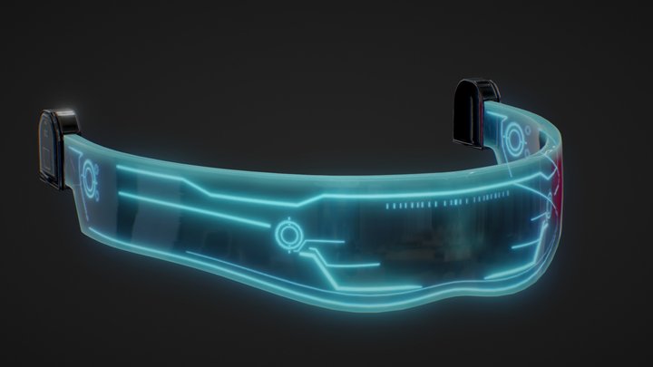 Futuristic Neon Visor 3D Model