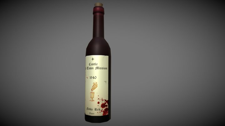 Old Wine Bottle 3D Model