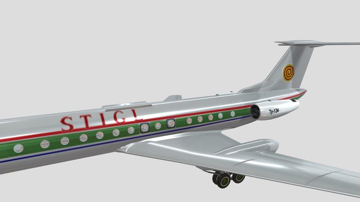 TU 134 STIGL Airlines 3D Model