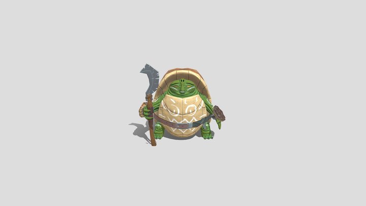 Idle Turtle Animation 3D Model