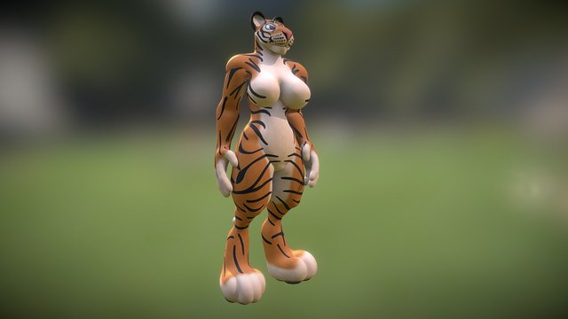 Tiger Stand 3D Model