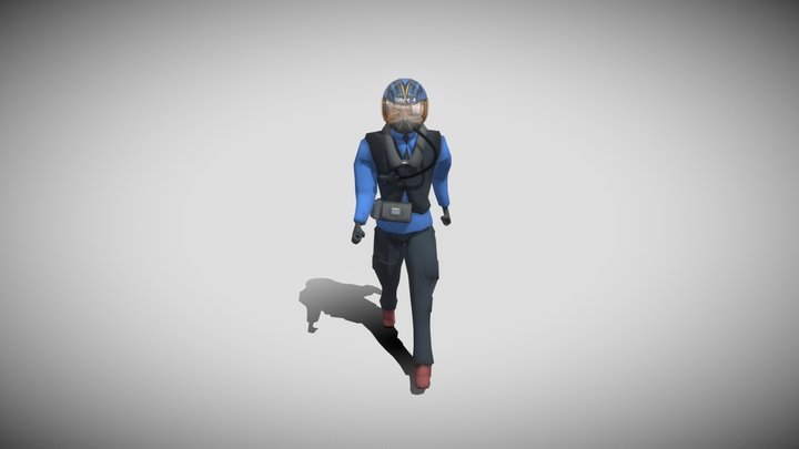 Pilot Character Walking 3D Model