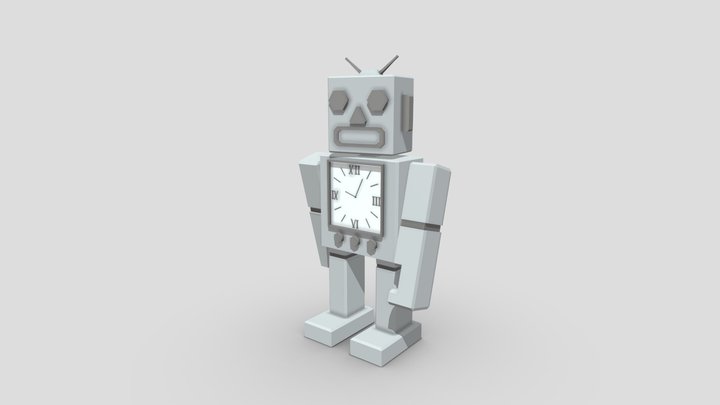 Robot Clock 3D Model