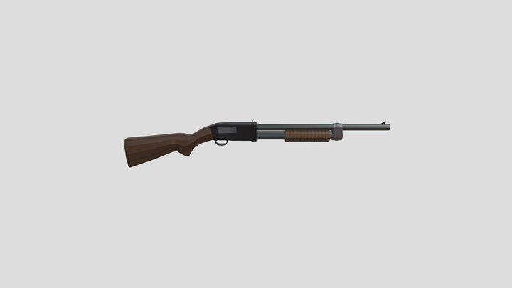 Low-poly Pump shotgun 3D Model