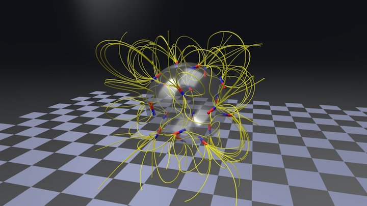 Magnetic dipoles on a sphere 3D Model