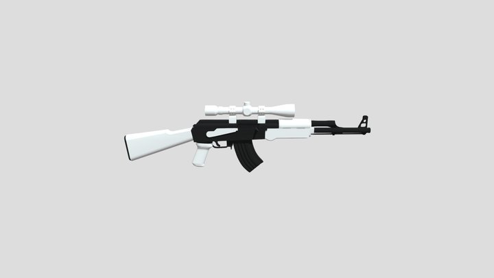 AK-47 With Scope 3D Model