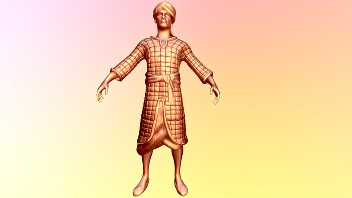 African warrior. Patted Armor 3D Model