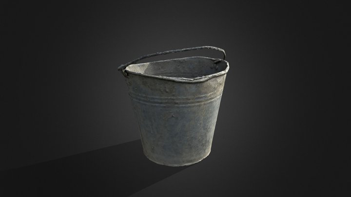 Bucket with cement | no optimisation 3D Model