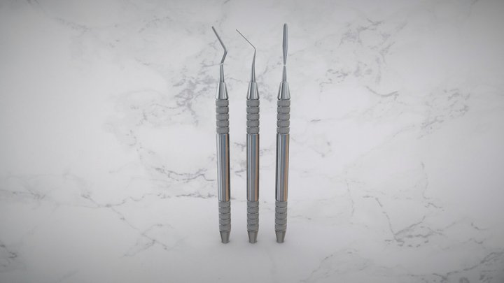 Periotome Medical Dental Tool Trio Set 3D Model