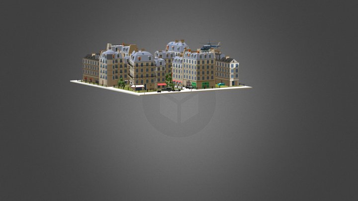Сolorful City Low Poly Assets 3D Model