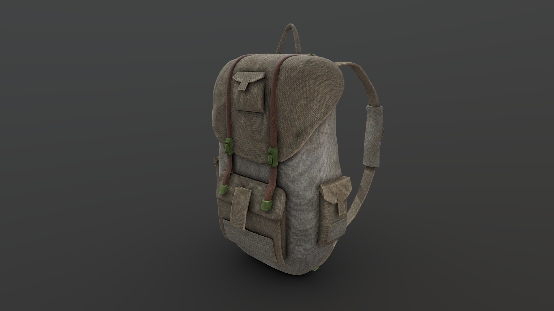 3D model Backpack 5 - This is a 3D model of the Backpack 5. The 3D model is about a brown purse with green beads.