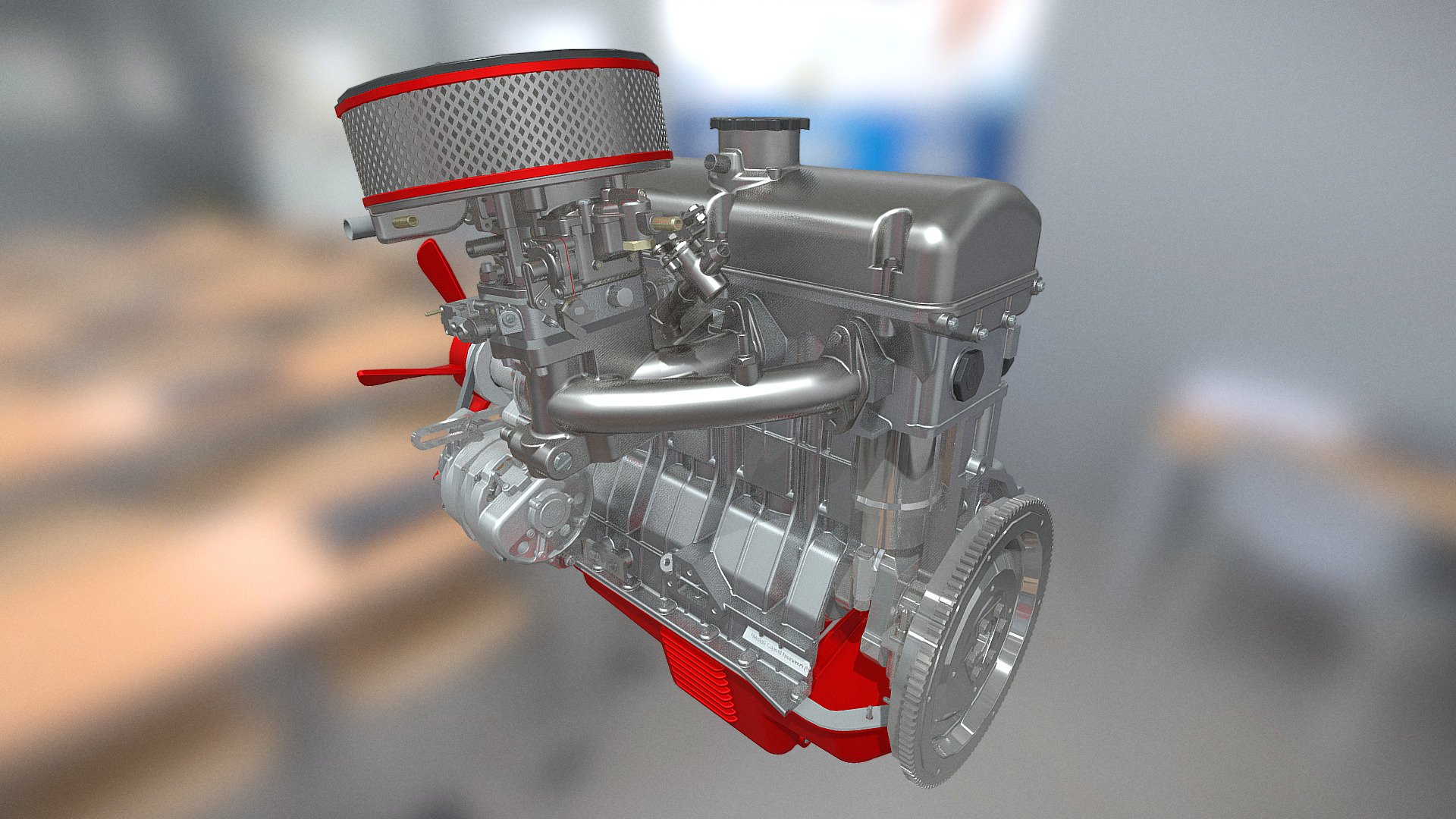 Internal Combustion Engine - Download Free 3D model by T-FLEX CAD ST