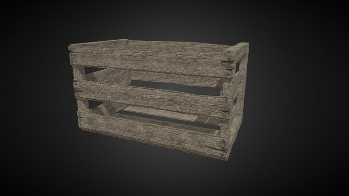 Rough Wooden Crate 3D Model