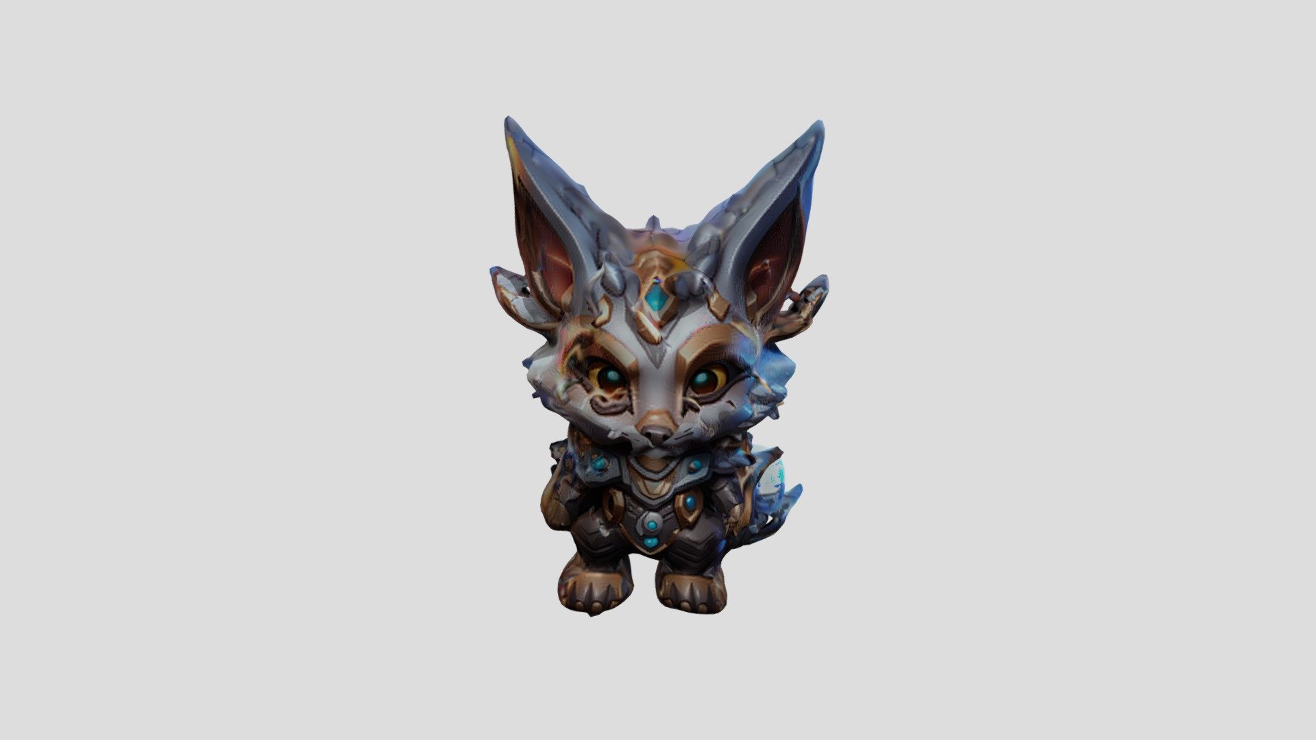 Cute Chibi Cat Warrior A small, chibi-style c - Download Free 3D model