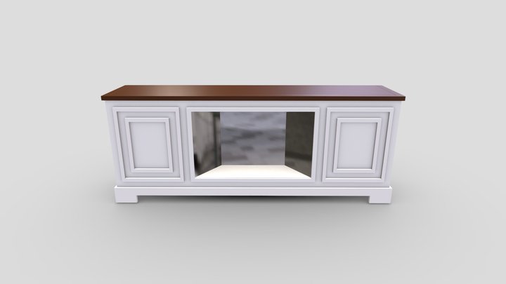 TV Set Wood 3D Model