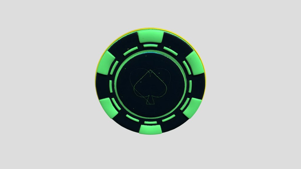 Neon Heart Poker Chip