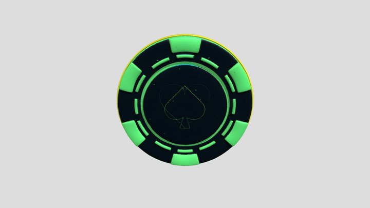 Neon Heart Poker Chip 3D Model
