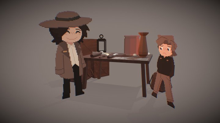A Table With Tools On It 3D Model
