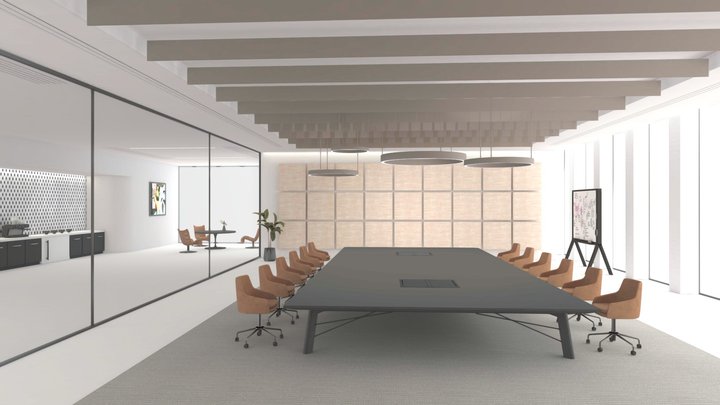 VR Meeting Office | Conference Room | Baked 3D Model
