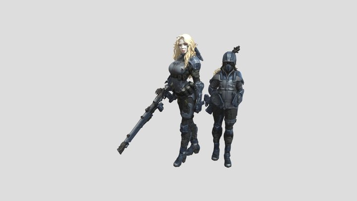 Cybernetic Guardian 3D Model