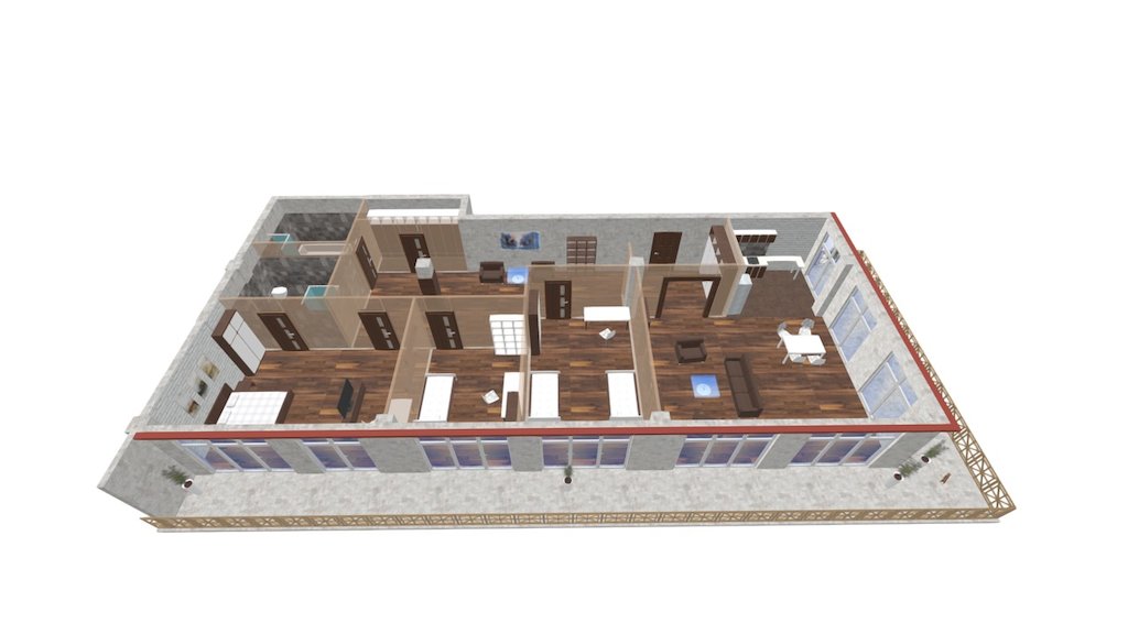 Exclusive 4к 251,8м2, блок 1-2, 10 этаж, ЮВ — Sketchfab embed 3D viewer