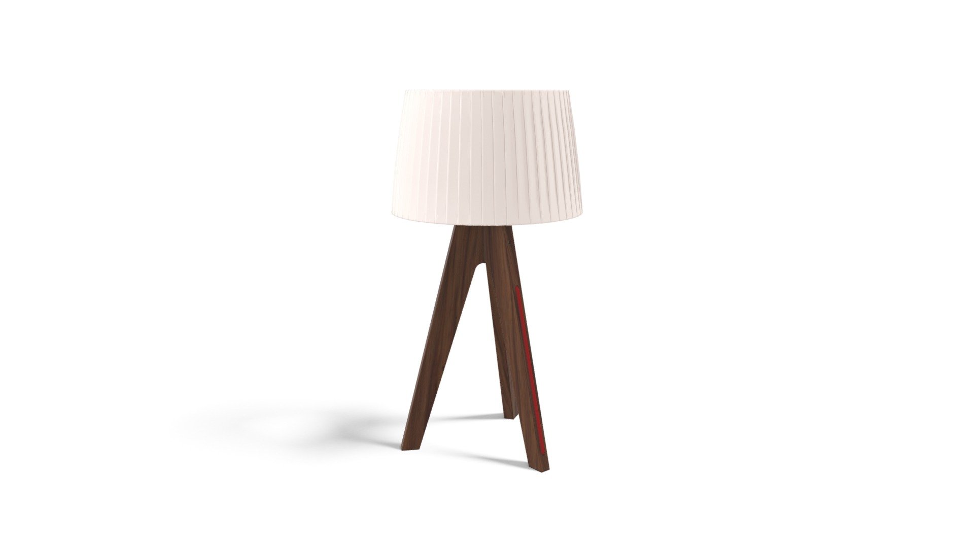 Miller Table Lamp, Walnut and Red