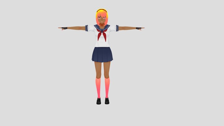 Sarah Miller with gyaru texture 3D Model