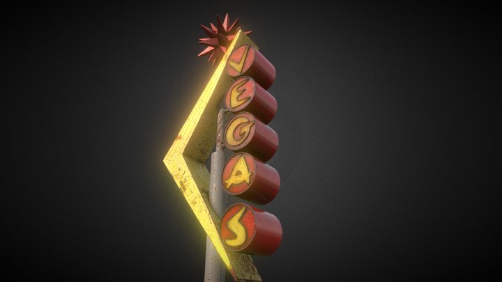 Neon Sign "Vegas" 3D Model
