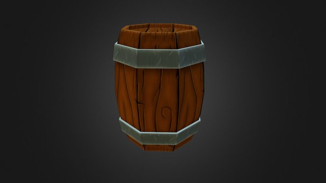 Wooden Barrel 3D Model