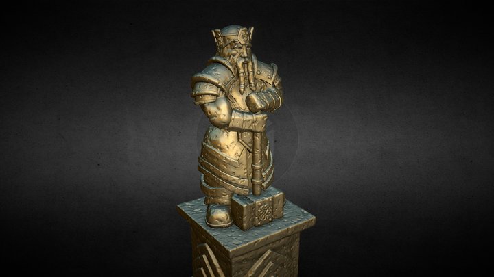 Nemoriko`s : Tabletop Dwarf King Statue 3D Model