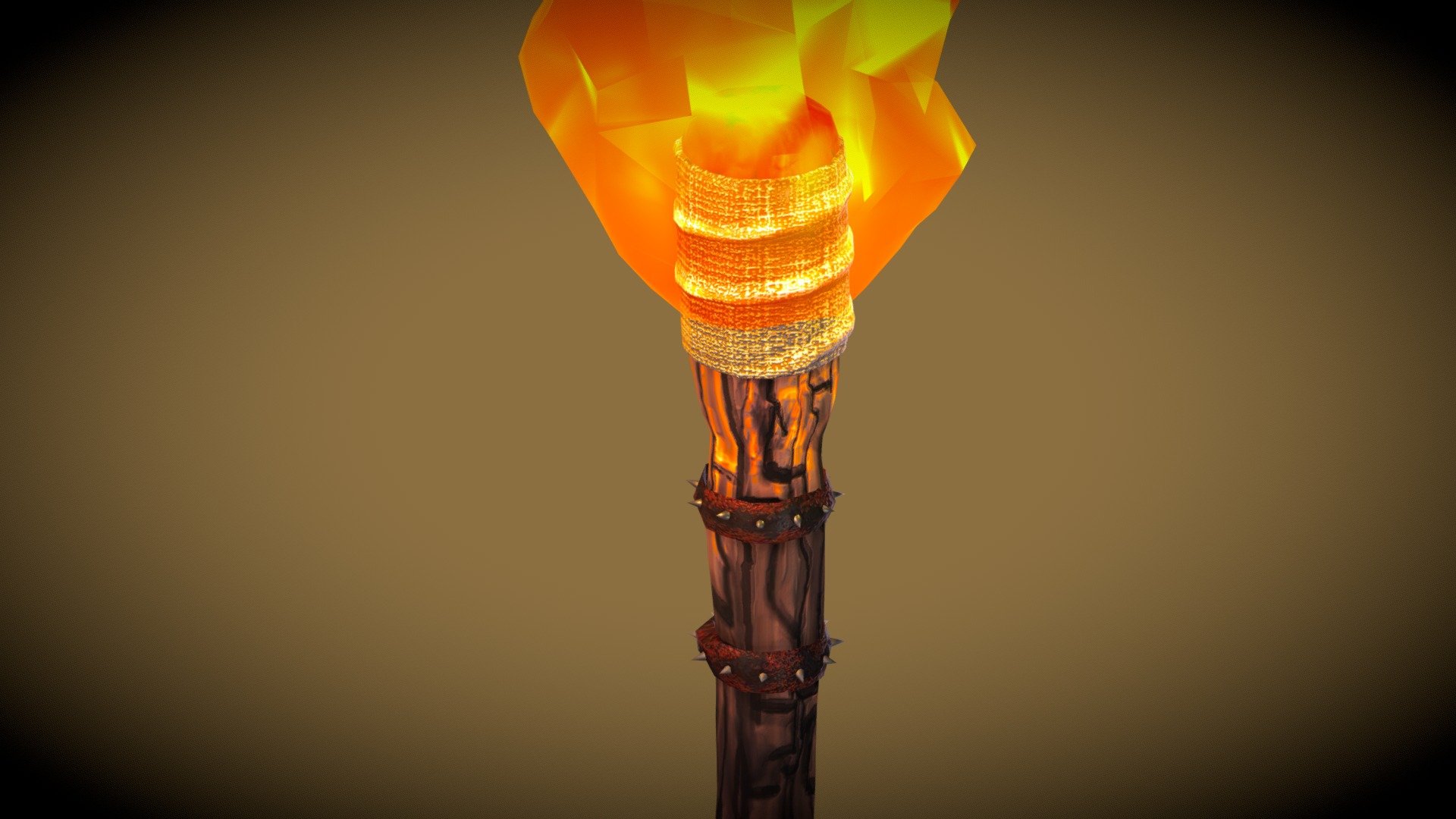 hand painted wooden torch - 3D model by Sultan_The2nd [0bf053d] - Sketchfab