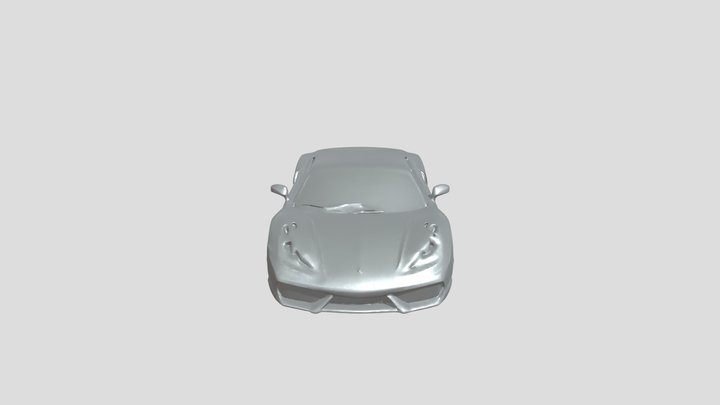 A golden sports car 3D Model