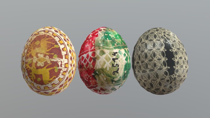 Painted Eggs - Low Poly/Optimized 3D Model