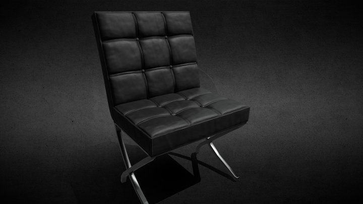 Leather dining chair version 2 3D Model