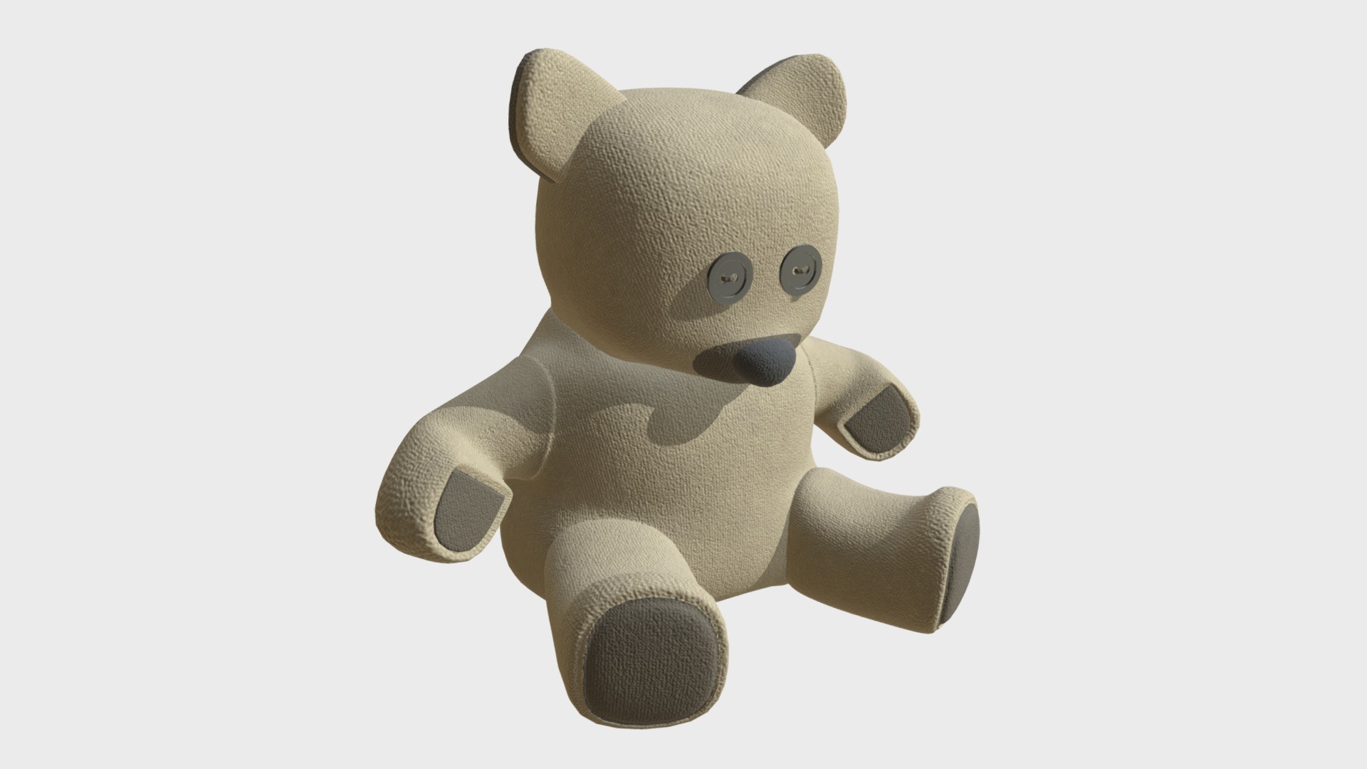 3D model Burlap teddy bear - This is a 3D model of the Burlap teddy bear. The 3D model is about a grey stuffed animal.