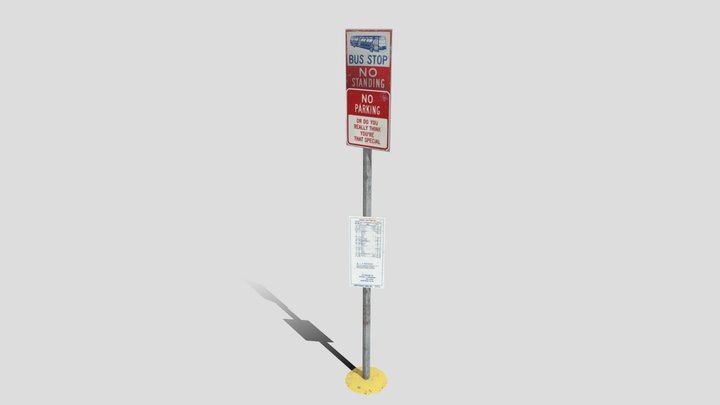 Busstop information sign 3D Model