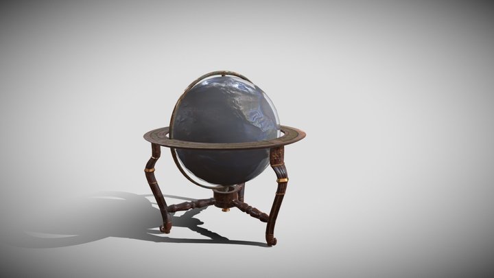 World map Globe table 3D Model