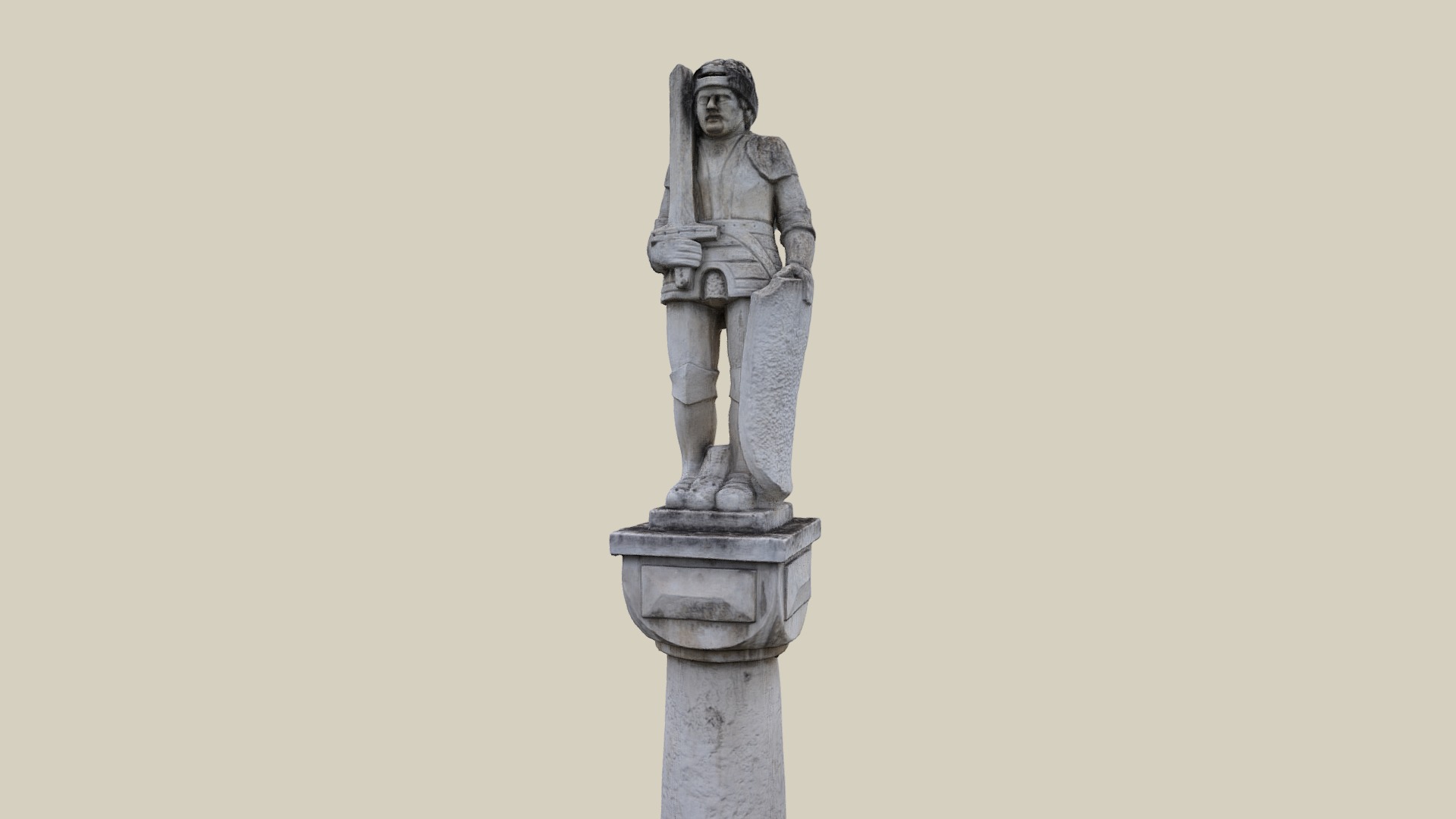 3D model Rolandsäule - This is a 3D model of the Rolandsäule. The 3D model is about a statue of a person.