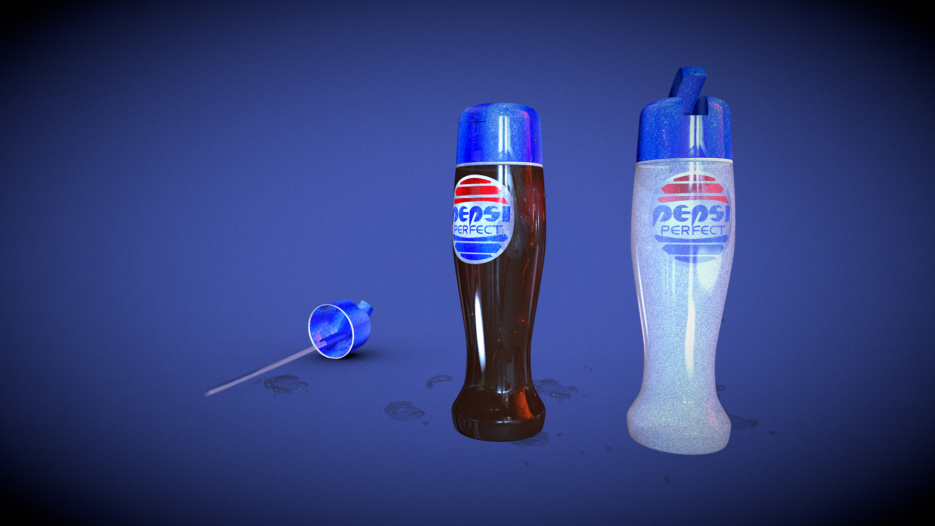 3D model Pepsi BTTFII - This is a 3D model of the Pepsi BTTFII. The 3D model is about a bottle and a glass of water.