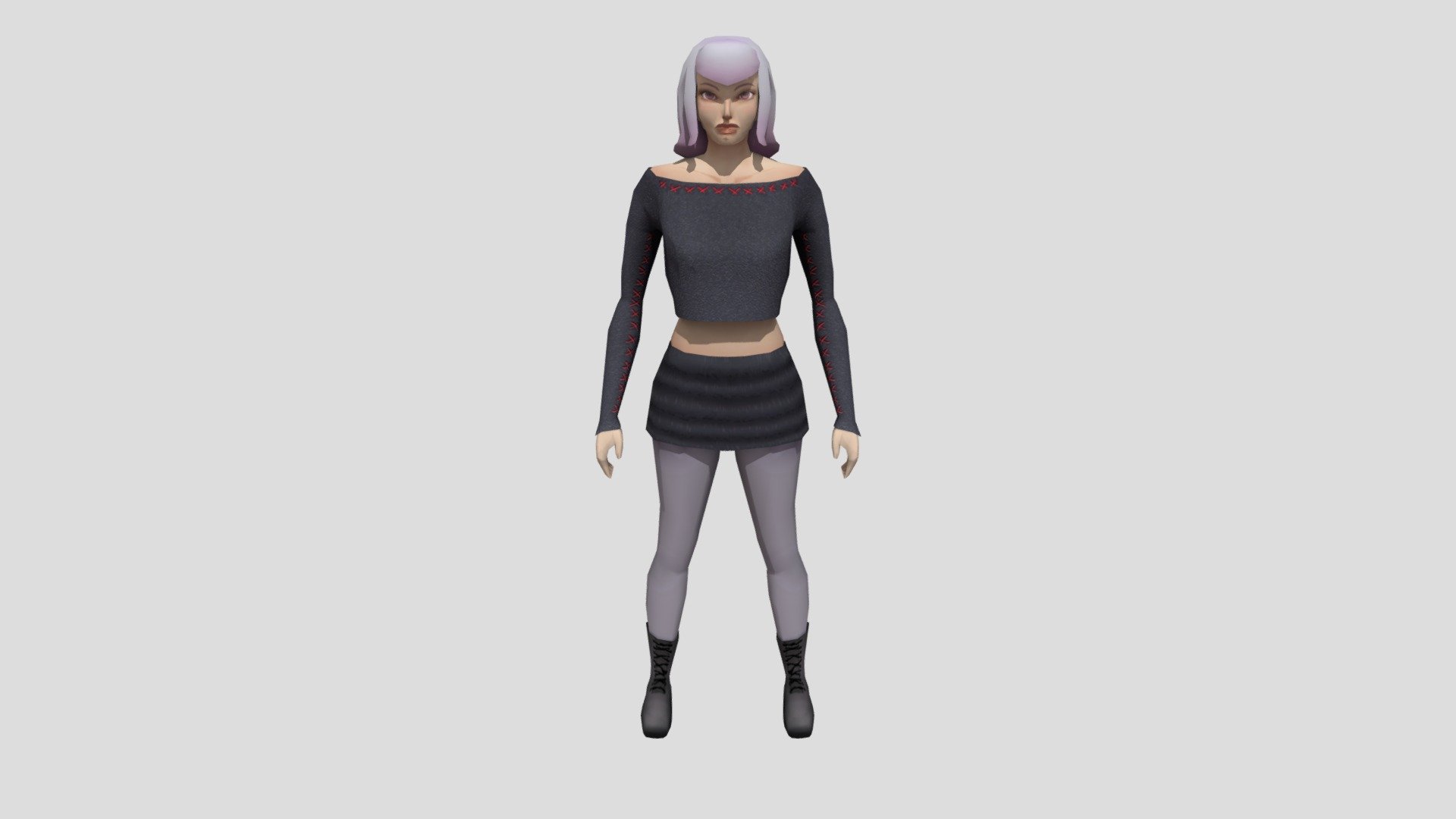 Pink Haired Woman - Download Free 3D model by theDeepEnd [0bfe37c ...