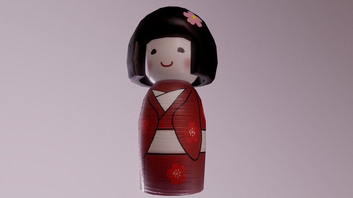 Kokeshi Doll 3D Model