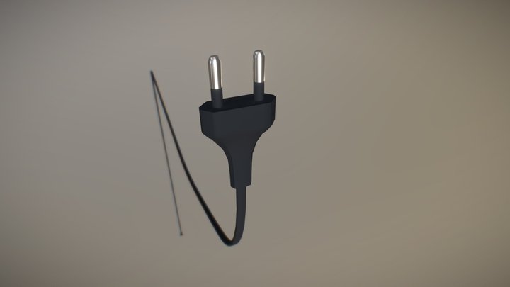 power cord with plug 3D Model