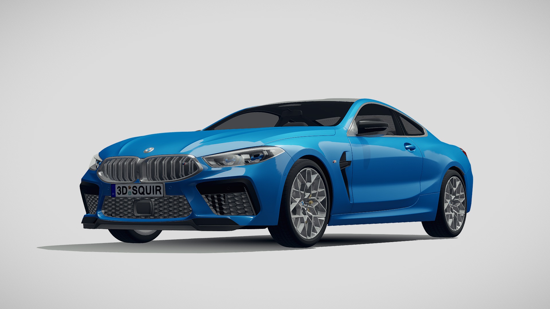 3D model BMW M8 Competition Coupe 2020 - This is a 3D model of the BMW M8 Competition Coupe 2020. The 3D model is about a blue sports car.