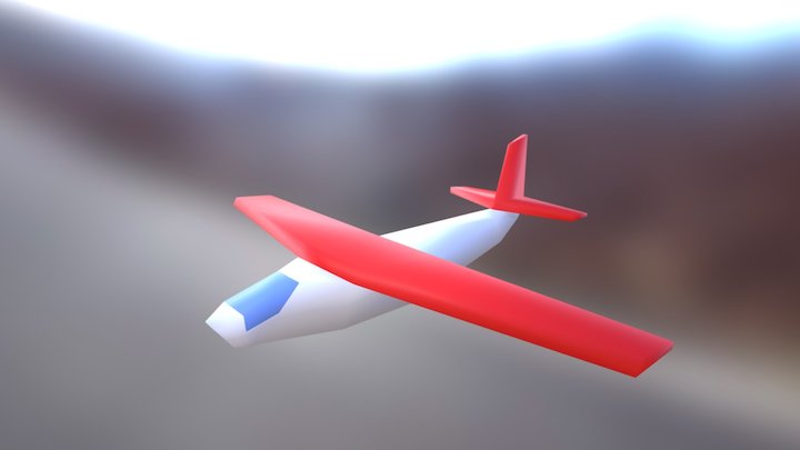 Low Polygon Plane 3D Model