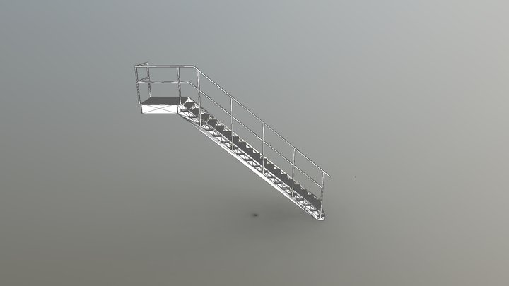 P2003-Z01 Treppe Podest Innen Komplett 3D Model