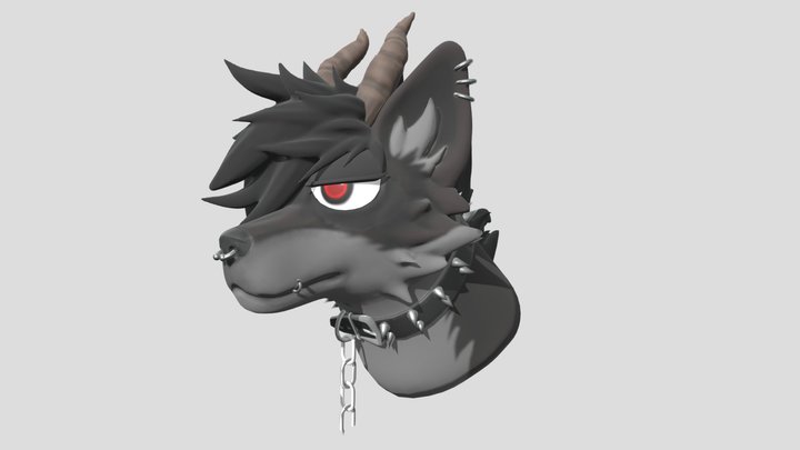 Stylized Wolf Head 3D Model