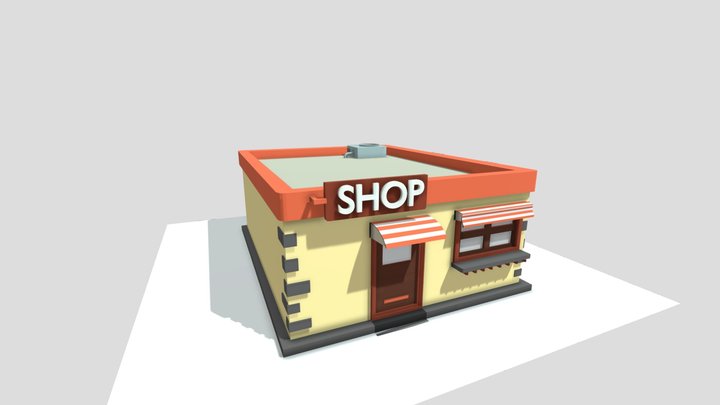 low poly shop 3D Model