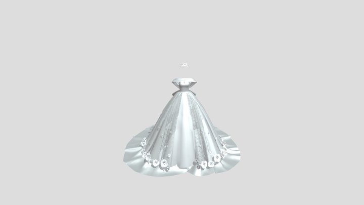 [Clothes/Dress] Princess Wedding Dress 3D Model