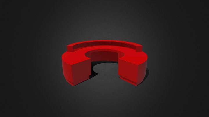 Circular Reception Desk 3D Model
